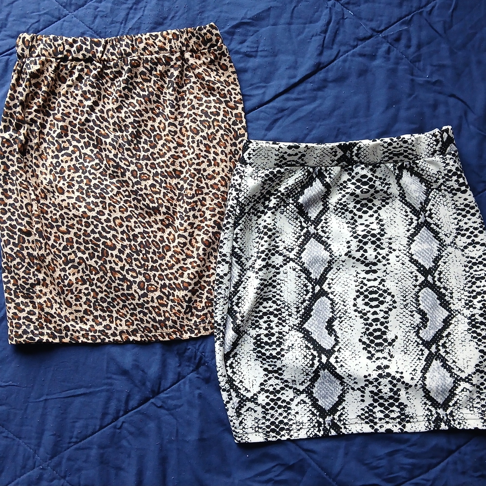 Leopard and Snake Print Girls Sz 9 Skirt Set